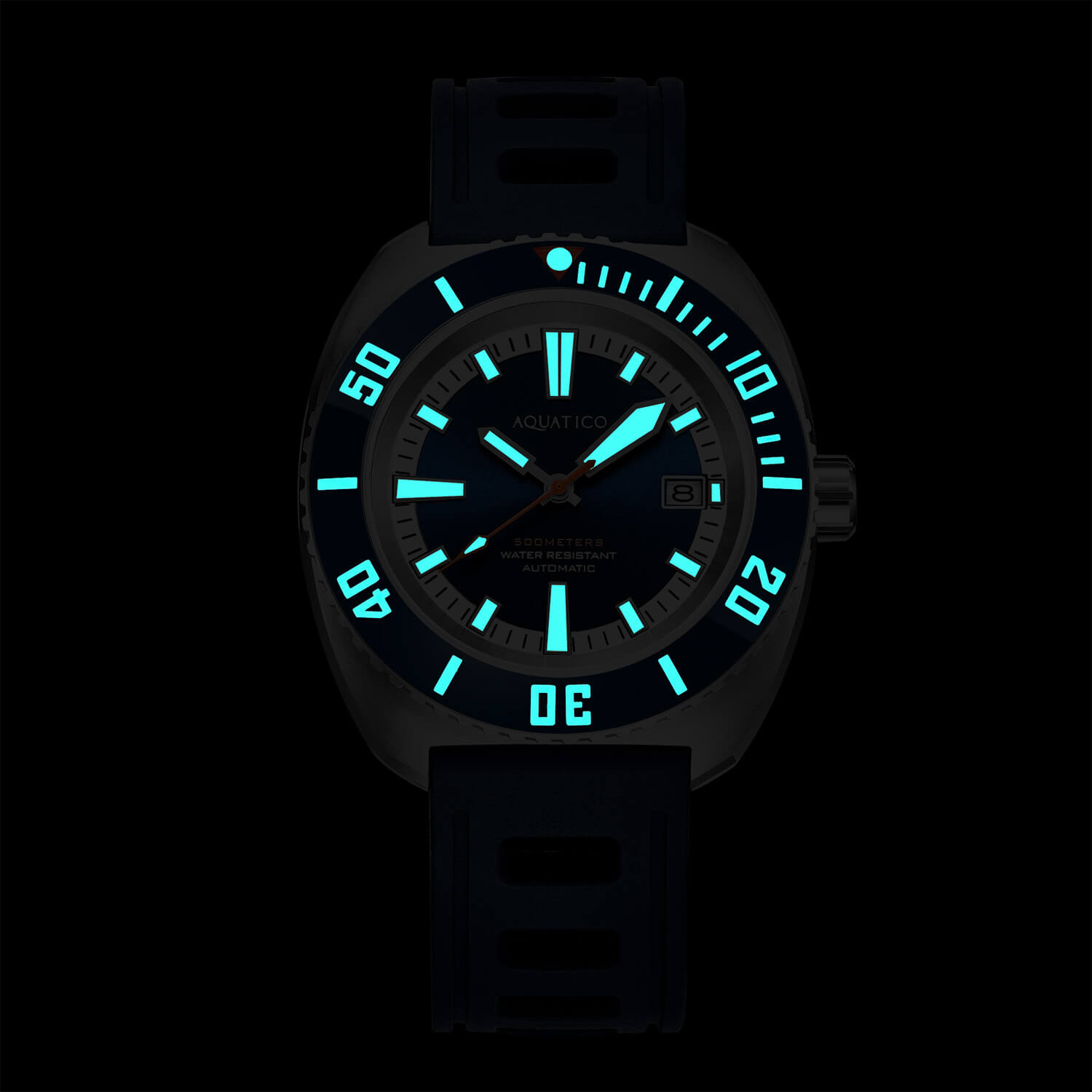 Aquatico Oyster 44mm Automatic Men's Diver Watch Black Dial/Black Bezel